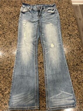 Victoria's Secret Light Blue Distressed Flare Jeans